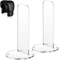 Clear Acrylic Standing Boxing Glove Rack - 2pc Vertical Display Holder for Gym, Home Office, Baseball Softball Glove Organizer