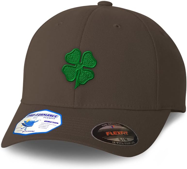 Custom Flexfit Cap for Men & Women Embroidered Four Leaf Clover Ireland Irish St Patrick's