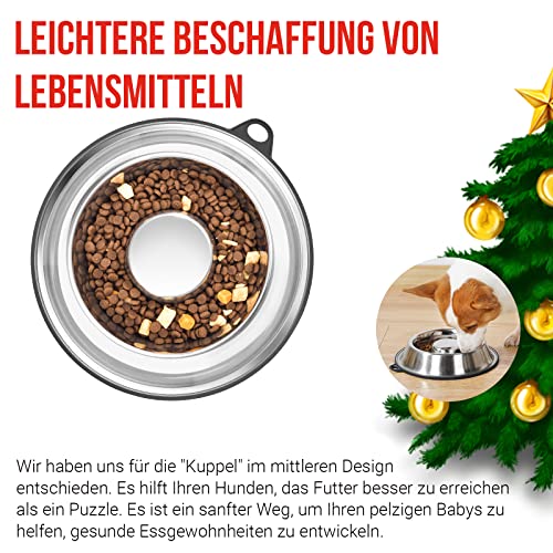 PEGGY11 Edelstahl Slow Feeder Hundenapf | Dauerhaft verklebter Rutschfester Silikonkautschuk