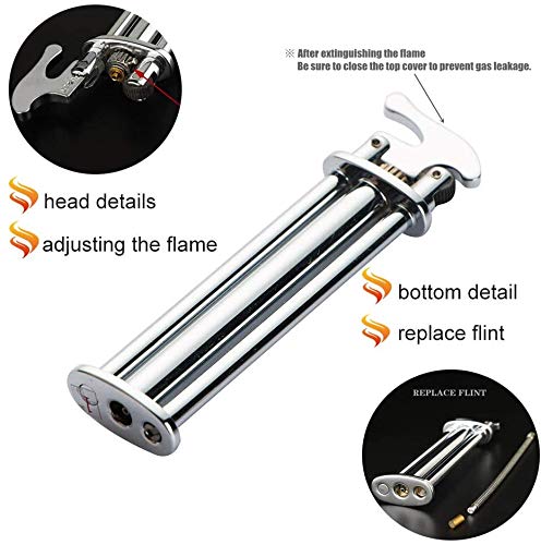 Antique Collection Cigarette Lighter,Retro Style Flint Lighter,Windproof Butane Refillable Lighter, Ultra-Thin Stainless Steel Creative Lighter,Portable Flame Adjustable Cigarette Lighter #TOP1