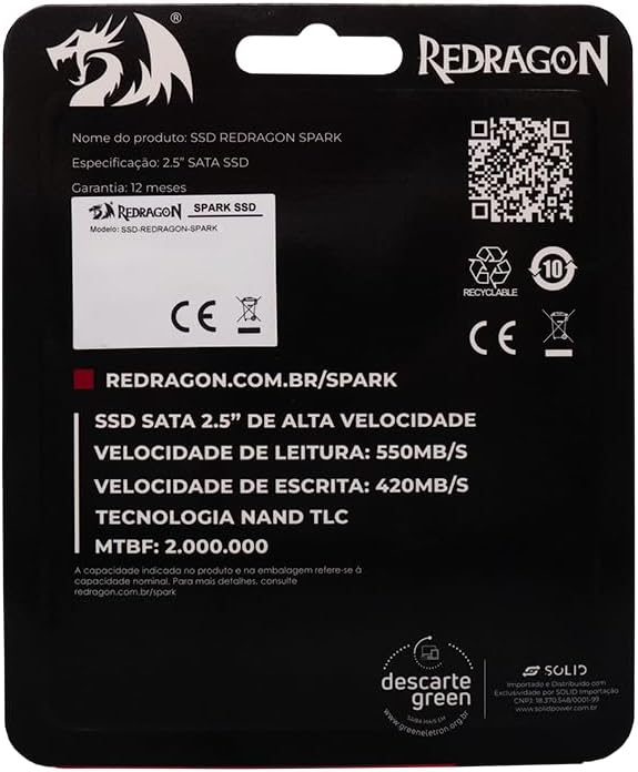 Review do SSD SATA 2.5 Redragon Spark 960GB: Testado por 30 dias