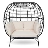 Alpine Corporation MHQ130 Indoor/Outdoor Double Seat Egg Chair w/Cushions,...