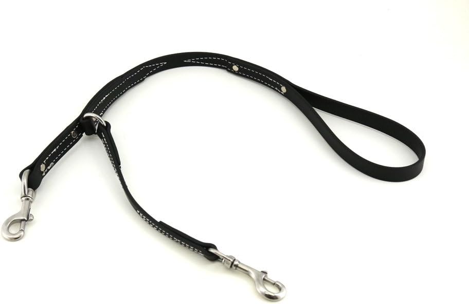 Leerburg BioThane Prong Collar Leash 2' Black Pet Supplies