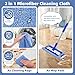 2 in 1 Microfiber Cleaning Cloth Compatible with MR SIGA Professional Microfiber Mop, etc - All-Purpose Mop Pads, Streak Free Cleaning Rags, for Use on All Surfaces, Pack of 5, Size: 42cm X 24cm
