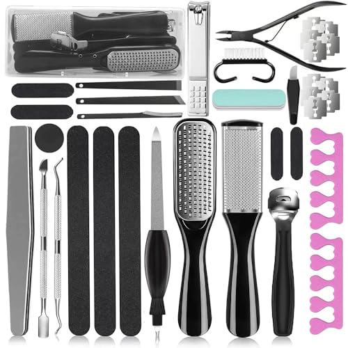EKOCSIO 36 in 1 Pedicure Kit, Professional Pedicure Tools Foot Rasp Foot Dead Skin Remover for Home & Salon Care