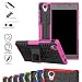 Sony Xperia L1 Case,Mama Mouth Shockproof Heavy Duty Combo Hybrid Rugged Dual Layer Grip Cover with Kickstand for Sony Xperia L1 (with 4 in 1 Packaged),Pink