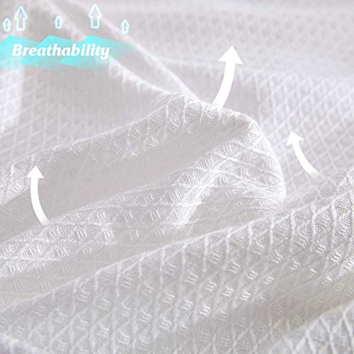 DANGTOP 100% Bamboo Cooling Blankets, Cooling Lightweight Blankets for Home Decoration, King Size - Perfect for Layering Any Bed for All-Season (108x90 inches, White) - Thumbnail 4