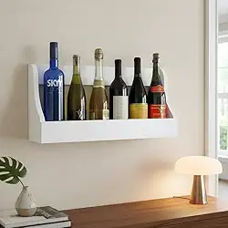 Prateleira Adega Suporte Decorativo para Vinhos e Bebidas Branco Laca