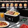 Heated Lunch Box,Electric Lunch Box,Pro 24000mah,Lunch Box Battery Powered, 5.5 Cups Portable Food Heater-3D-5 Side Heating-Intelligent Temperature Control,Suitable For Trucks,Offices(Black/White)