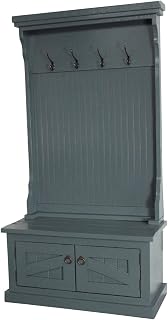 American Heartland 30715CM Rustic Hall Tree Top & Plain Base with 17 in. Storage Bench, Chocolate Mousse