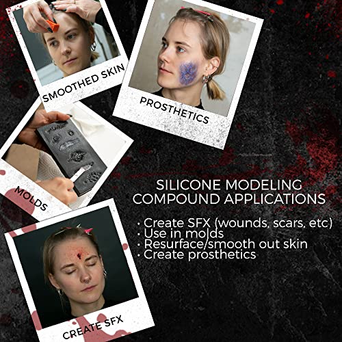 Narrative Cosmetics Silicone Modeling Compound Kit, Professional Stage, Film, And Costume Makeup For Realistic Wounds, Scars, And Prosthetics, Clear #TOP4