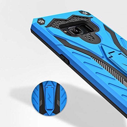 Zizo Static Series Compatible with Samsung Galaxy S8 Plus Case Military Grade Drop Tested with Built in Kickstand Blue Black
