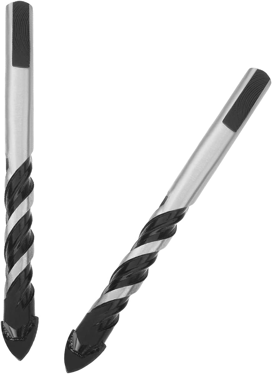 Auniwaig 2PCS 12mm Multi-Material Drill Bit Masonry Drill Bits Alloy Tip for Ceramic Tiles Concrete, Brick, Glass, Plastic