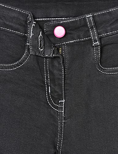 Image of Amazon Brand - Jam & Honey Girls Cotton Rich Lightweight Breathable Mid Rise Jeans | Stylish Star Design | Regular Fit | Age 2-13 Years