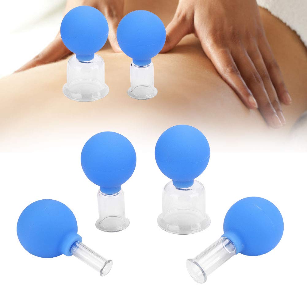 FOOJo 4pcs / Box Vakuum-Schröpftherapie-Sets, Silikonglas-Körpermassage-Schröpfbecher zur Schmerzlinderung bei Müdigkeit, Anti-Cellulite-Saugkörper-Entspannungsmassagegerät