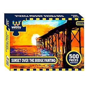 Webby Sunset Over The Bridge Painting Jigsaw Puzzle, 500 Pieces