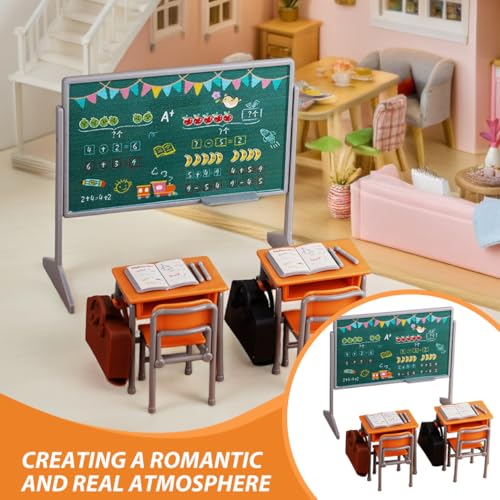 Suministros escolares para casa de muñecas VOSAREA set de muebles pequeños 4