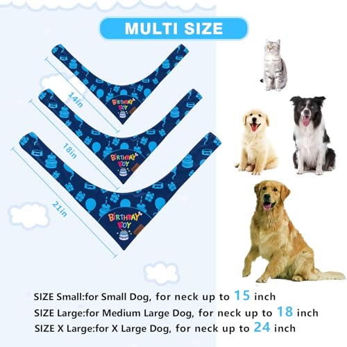 TCBOYING Dog Birthday Party Supplies, Multi Size Offered, Dog Birthday Bandana Banner Boy Hat Bow Tie with Numbers for Small Medium Large X-Large Dogs Pets (Blue, Large) - Image 6