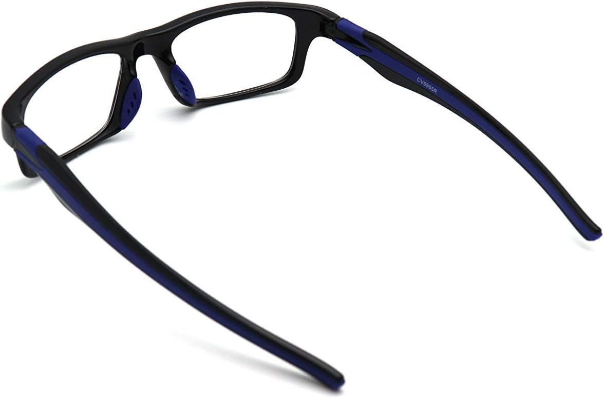 ColorViper Sports Double Injection Readers Flexie Reading Glasses (BLACK BLUE, 1.50)