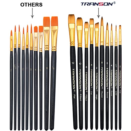 Transon 20Pcs Art Painting Brush Set For Acrylic Watercolor Gouache Hobby Craft Face Painting #TOP2