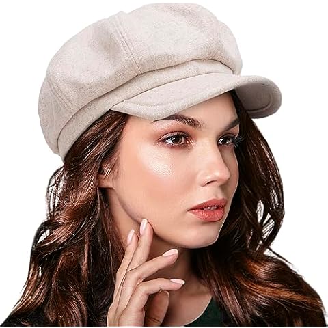 HISSHE Women's Vintage Wool Newsboy Cap Cover