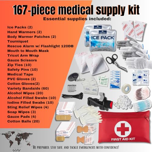 Complete Survival Kit and First Aid Kit | Tactical Backpack with Survival Gear | Bug Out Bag | Fire Starter, Tent, Emergency Camping Essentials | Outdoor Gift | - Image 3