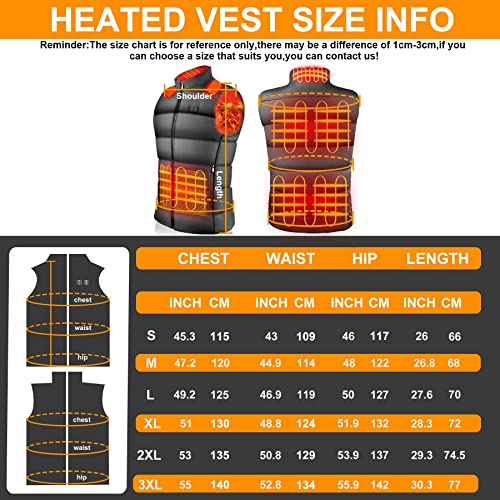Givvok Men's Heated Vest With Battery Pack Upgraded 8 Heating Zones,Heated Vest Lightweight Jacket For Hunting Hiking Skiing L #TOP1