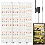 JKOKPMG 540 Led Lampe De Culture À Spectre Complet, Pack De 4 Lampes Pour Plantes,Lampe De Croissance Pour Plantes Avec Minuterie 3/9/12h,10 Types De Luminosité Pour Plantes D'intérieur (4)