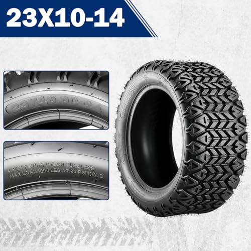 Image of MaxAuto 23X10-14 Golf Cart ATV Tires, 23x10x14 Golf Cart Tires, All Terrain UTV ATV Tire Trail Tire, 23x10 14 Mud Sand Off-Road tire, 4PR Tubeless, 2 Pack