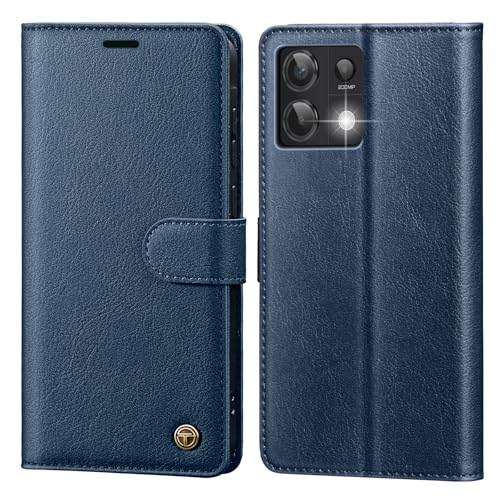 Étui en cuir Xiaomi Redmi Note 13 Pro 5G : l'élégance d'une protection premium bleue
