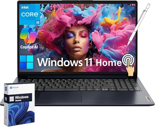 Image of Lenovo 2025 IdeaPad Laptop, 15.6 inch FHD Touchscreen, 13th Gen Intel 10-Core i5-1335U, 24GB, 128GB SSD, Intel Iris Xe Graphics, AI-Copilot, Wi-Fi 6, Numeric Keypad, Windows 11 Home, w /Stylus Pen
