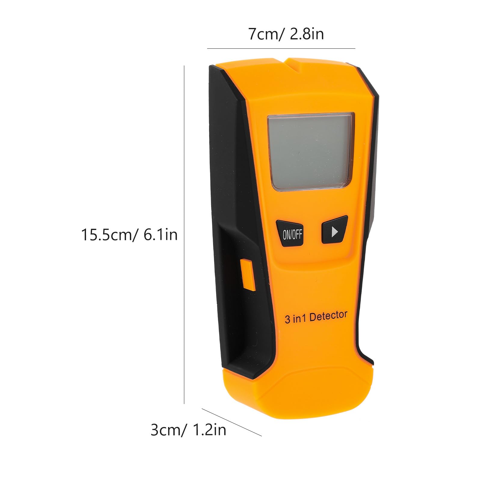 3-in-1 Wanddetektor, Wandmetalldetektor mit Analoganzeige, Orange | Kunststoffgehäuse, Erkennt Metallobjekte und Nägel, Unterstützt Holz und Leitungsortung