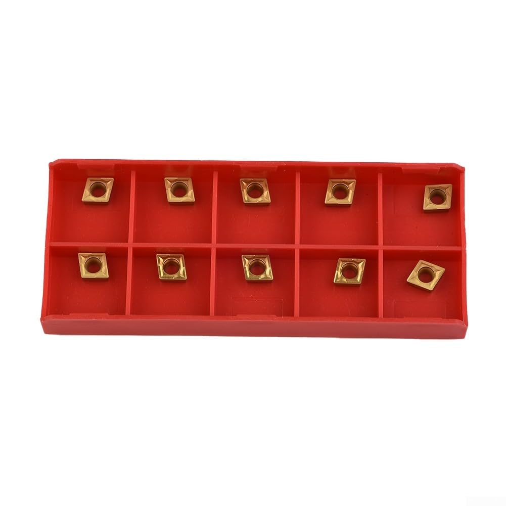CCMT060204HM YBC251 Soporte de herramientas de torneado de carburo de torno CNC, para procesamiento de acero de 6 x 6 x 2,5 mm, juego de 10 piezas