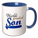 3dRose Worlds Greatest Son Mug, 1 Count (Pack of 1), Blue