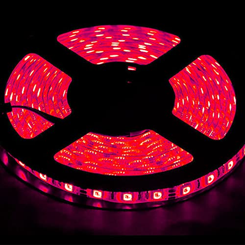 CGCVKJBIU Striscia di Luci Led 12V 5m 300 LED SMD 5050 6000K Light Strip IP65 Impermeabile,Decorazione Interni ed Esterni a Natale (Rosso)