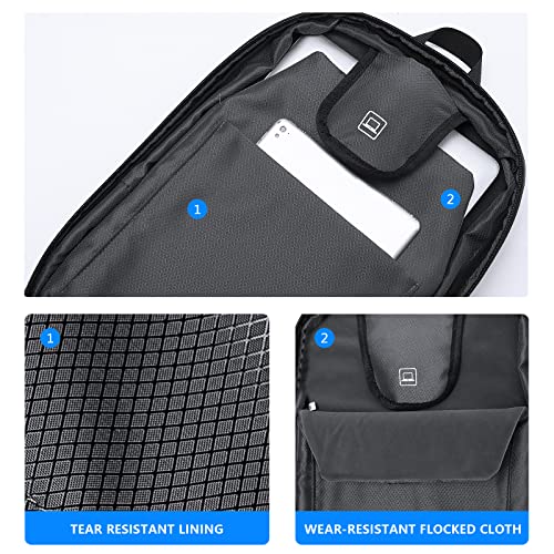 FENRUIEN Anti Theft Laptop Backpack for Men, Expandable Water Resistant Hardshell Backpack with USB Port, Black Business Travel Computer Bag 15.6 Inch by FENRUIEN - Image 7