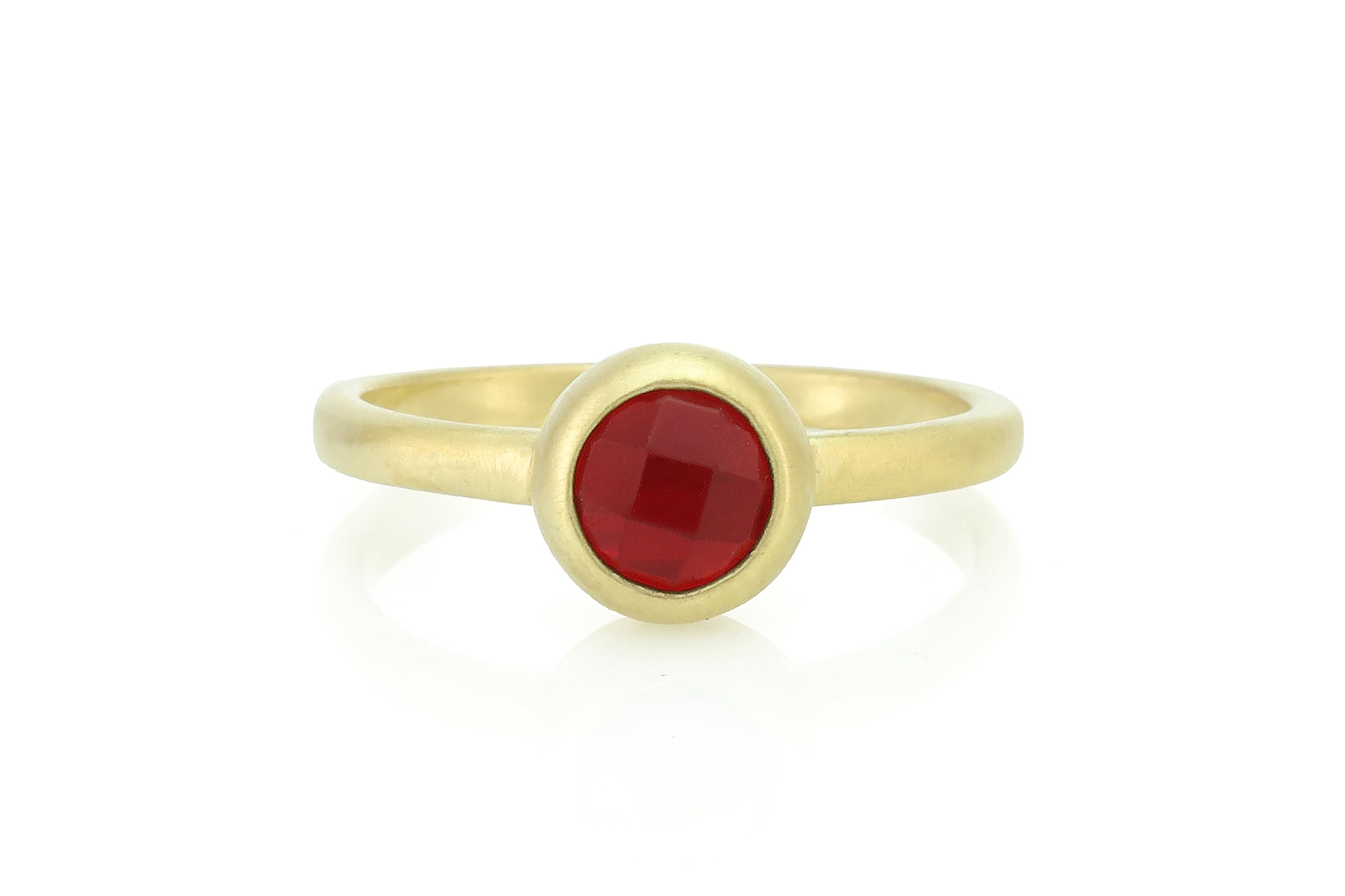 Elegante Granat Gold Ring - 18k Gold Lünette Einstellung - 14k Gold Lünette Stein - 24k Gold Vermeil - Perfekte Januar Geburtsstein Geschenk - Halbedelsteine Lünette Ring für Frauen