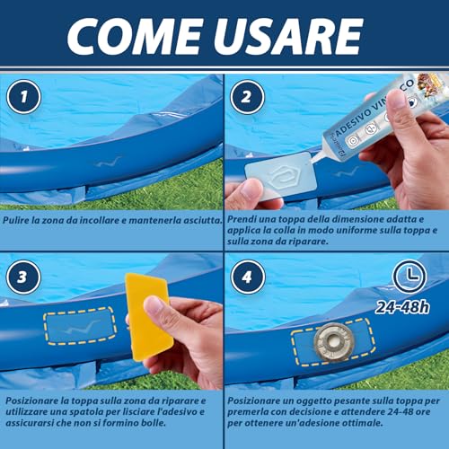 Pool-Reparaturset, hochfester, wasserdichter Poolflicken, transparente und langlebige Poolreparatur, geeignet für die Reparatur verschiedener aufblasbarer Geräte (15 * 2 ml)