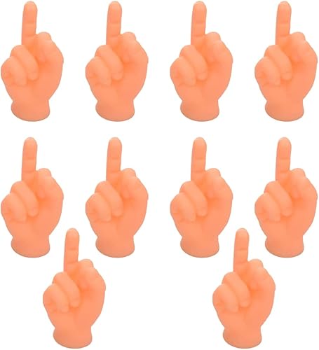 Miniatura 1 de Manos de dedo pequeño, 10 unidades, de goma, manos pequeñas de dedo medio, divertido diseño realista, divertidos títeres de dedo, mini manos de