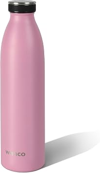 wenco falmingo Stainless Steel Drinking Bottle, Pink, 750 ml, Perfect for Children, BPA-Free, Leak-Proof, Suitable for Carbonated Drinks, Small Thermos Flask for Fizz, Sports, School, Fitness