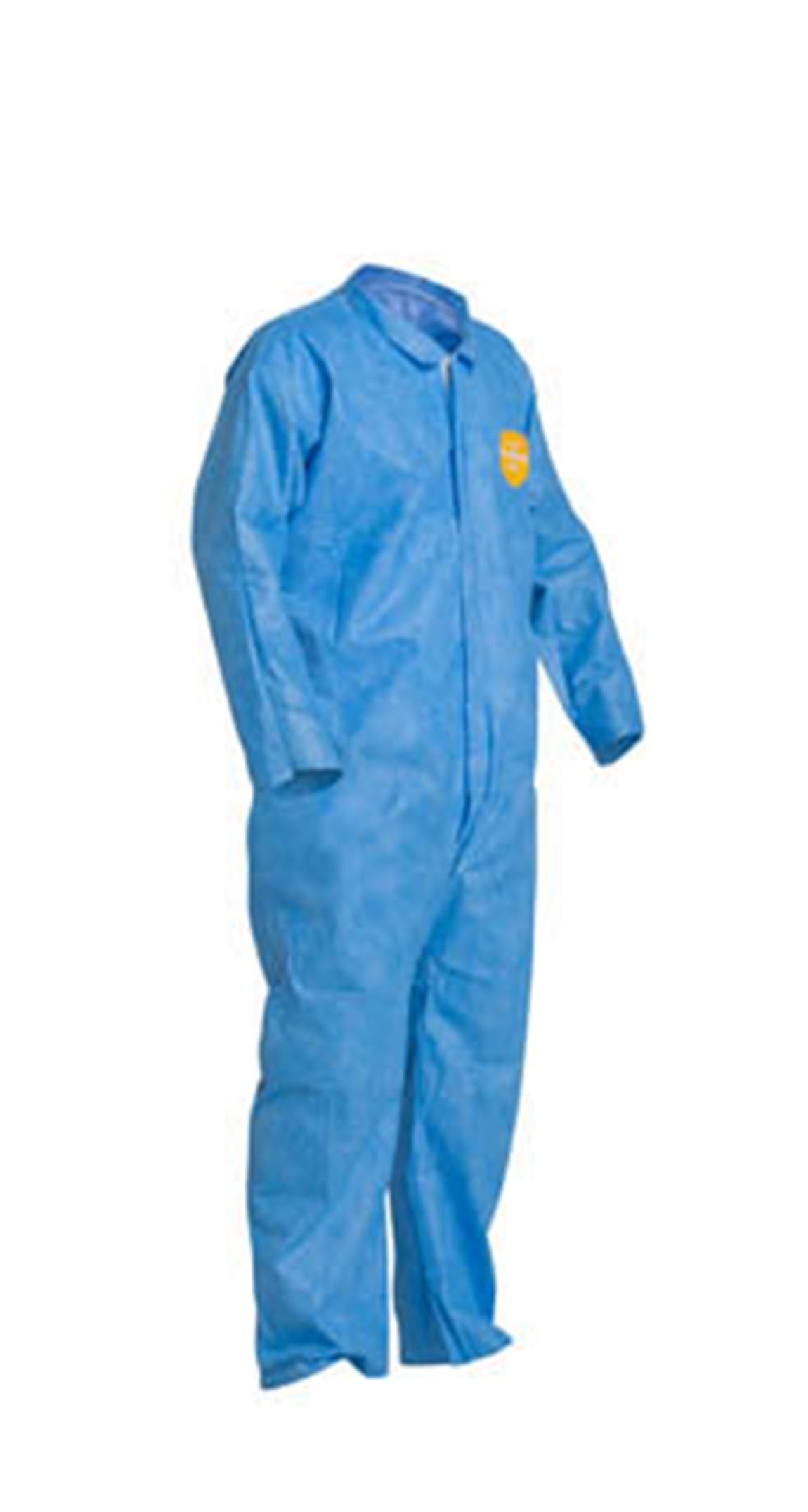 Generic Hazmat Suit Unisex Industrial Coverall Disposable PPE Jumpsuit Light Duty with Open Ankles & Elastic Cuffs, White (1, Blue, Medium)
