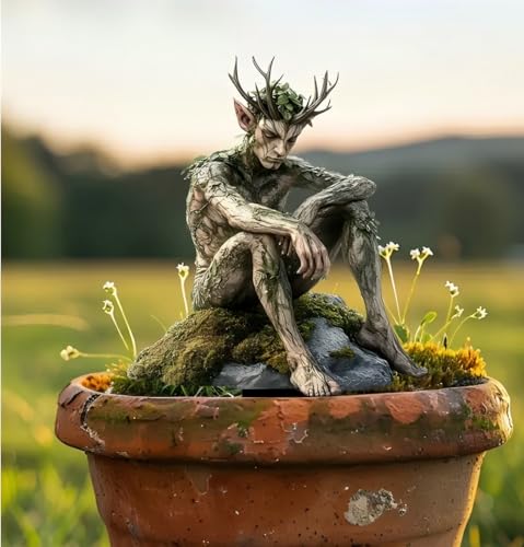 Aunaeyw Gartenpfähle, Baumelfe, Hofschild, Acryl, Bodeneinsatz, wasserdicht, Outdoor-Dekoration für Rasen (grün, Einheitsgröße)