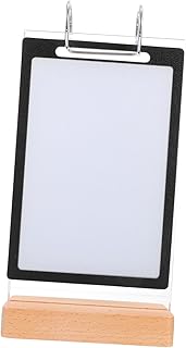 LALAFINA Menu Display Card Table Labels Showcase Slant Back Acrylic Display Risers Menu Stand Desk Display Shelves Picture Photo Frames The Sign Turn The Page Stainless Steel