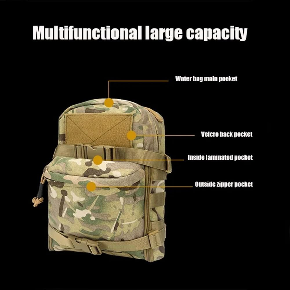 Zaino tattico per l'idratazione all'aperto leggero impermeabile Molle System Moll Pouch Bag Caccia Campeggio Ciclismo (CP)