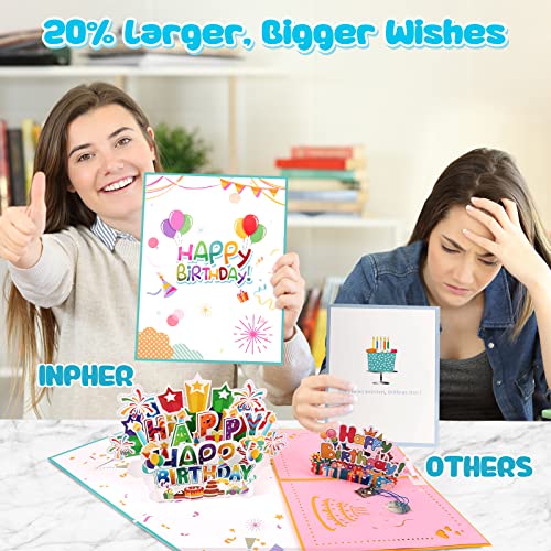 Image of INPHER Large Birthday Card, 3D Pop up Light and Music Happy Birthday Card, Musical Birthday Gift Greeting Card for Men, Women, Kids