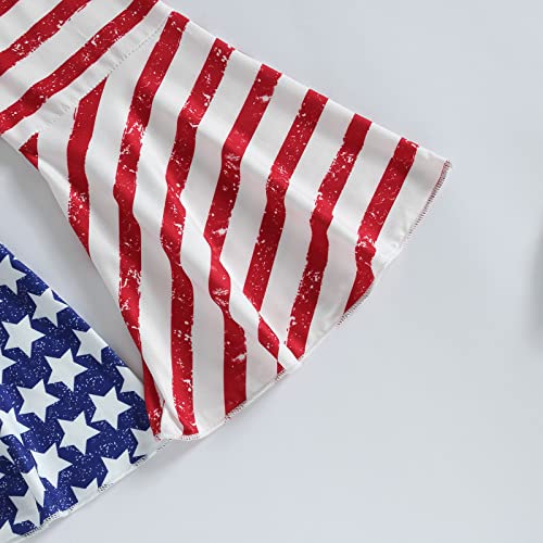 Toddler Baby Girl Easter Outfit Bunny Rabbit Short Sleeve T-Shirt Tops Bell-Bottom Flared Pants Sets Clothes4