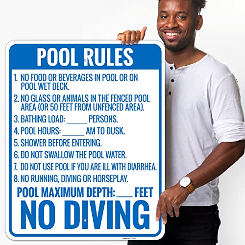 Cartel reglas piscina Florida aluminio 24x30 pulgadas miniatura 2