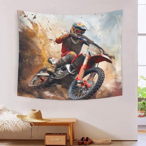 Tapisserie murale effet 3D relief vélo hors route grand tissu