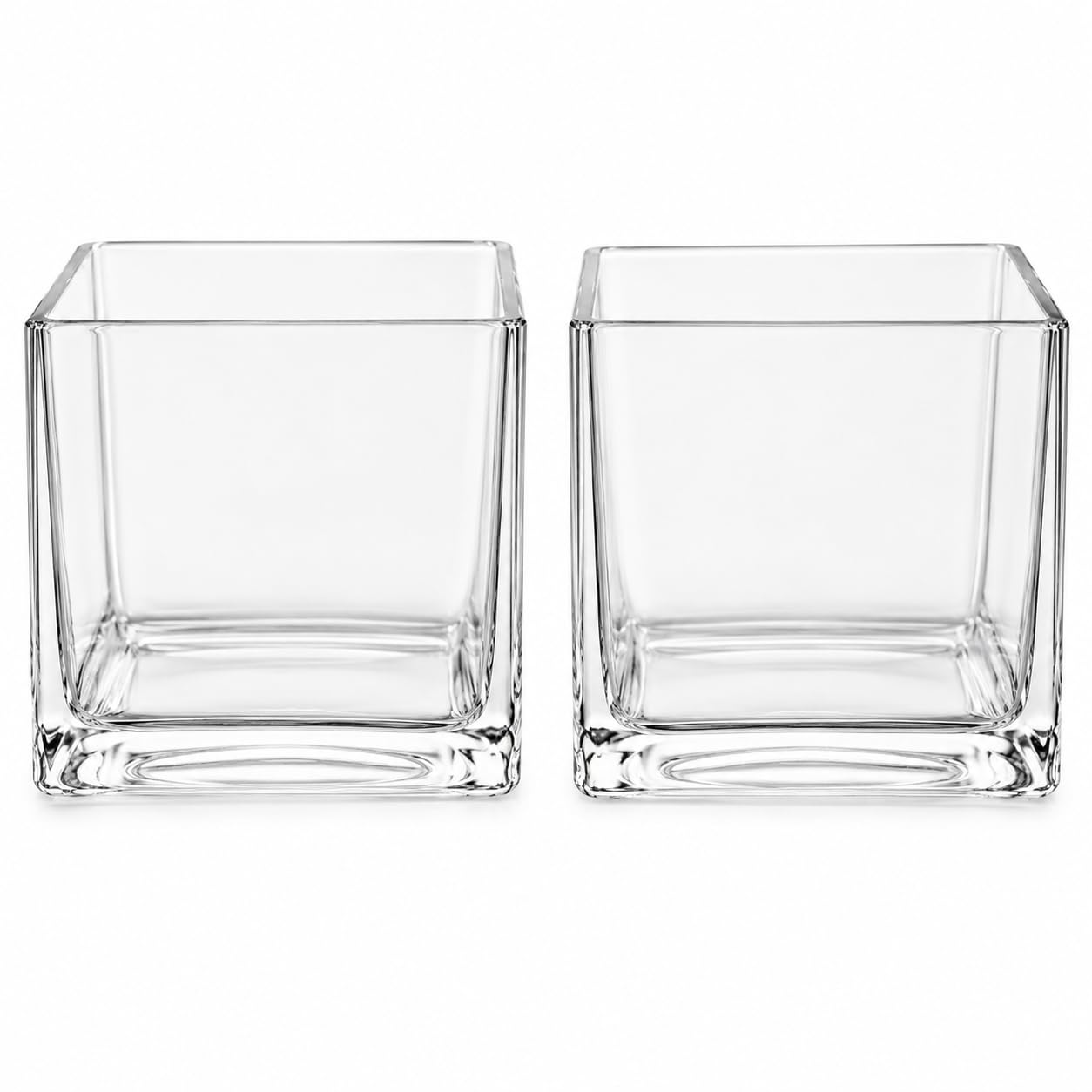 Floralcraft® 12cm Clear Glass Cube Vase – Square Glass Flower Vase for Fresh & Artificial Flowers, Wedding Centrepieces, Floating Candles, Terrariums & Home Décor