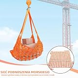 Siatka podnosząca, 1 x 1 m, siatka do podnoszenia towarów, siatka poliestrowa, wisząca siatka ładunkowa, mała nośność 300 kg, siatka do podnoszenia ładunków, wisząca siatka do podnoszenia ładunku